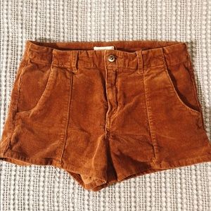 High waist corduroy shorts